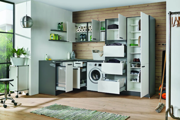 EHL280M521NN | Front: Weiß Matt | Korpus: Anthrazit | Platte: Anthrazit Steinstruktur